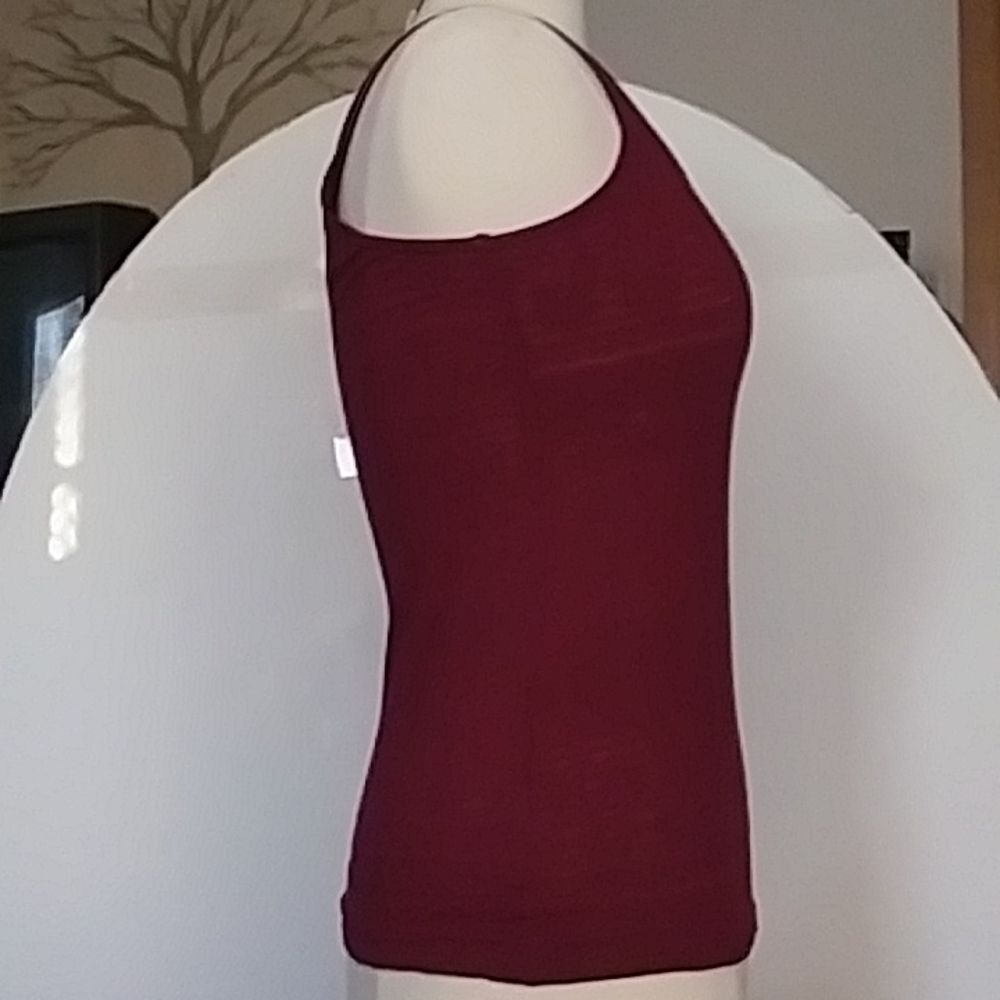 So Brand Burgundy Maroon Perfect Tank with Lace Type Fabric Weave Stretchy M - Picture 3 of 11
